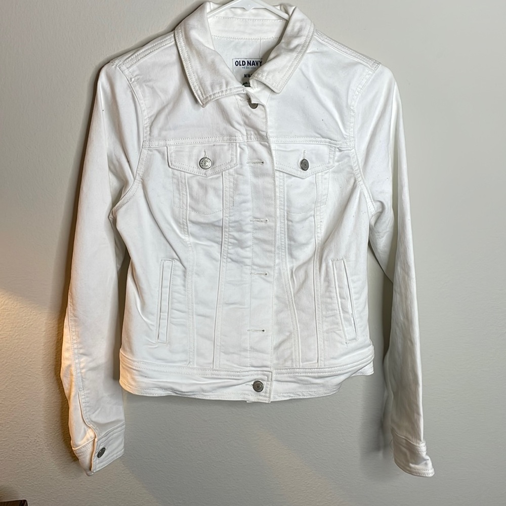 Old Navy White Jean Jacket - size medium